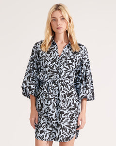 VERONICA BEARD Samy Puffed-Sleeve Dress