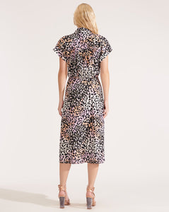 VERONICA BEARD Amani Watercolor Leopard Dress