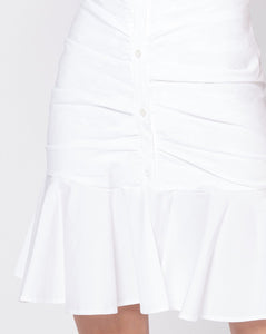 VERONICA BEARD Bell Button Down Ruched Shirtdress