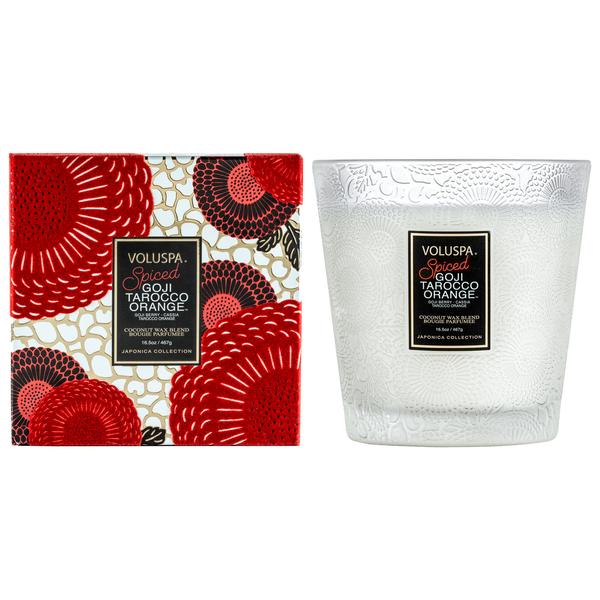 Voluspa SPICED GOJI TAROCCO ORANGE 2 WICK HEARTH CANDLE